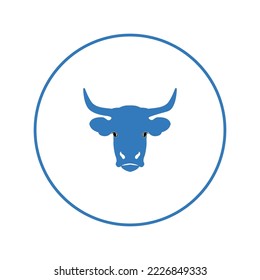Bull cow head face icon | Circle version icon |