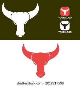 logotipo vectorial de cabeza de toro y vaca con un toque moderno audaz y único