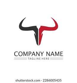 Bull and cow horn logo and symbol template icons app