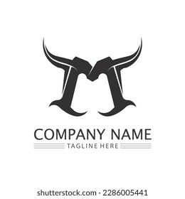 Bull and cow horn logo and symbol template icons app