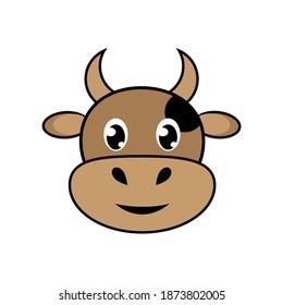 Bull or cow icon image isolated on white. Vector illustration.