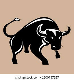 Bull, cow icon - isolated vector illustration