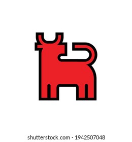 Bull, cow icon - isolated vector illustration