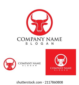 Bull cow logo and symbol vector eps