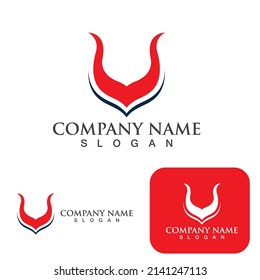 Bull cow logo and symbol vector