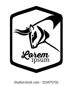 Bull design in black and white , vector illustration eps 10