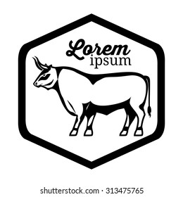 Bull design in black and white , vector illustration eps 10