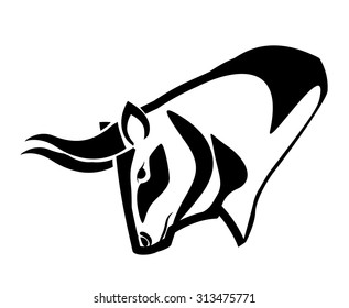 Bull Design Black White Vector Illustration Stock Vector (Royalty Free ...