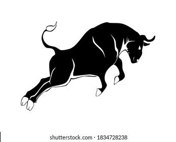 Bull Design On White Background Wild Stock Vector (Royalty Free ...