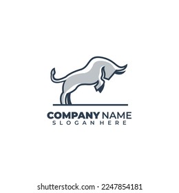 plantilla de diseño de línea de logotipo vectorial de diseño de toros