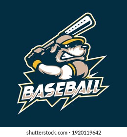 Bull Dog Baseball Team Sport Logo