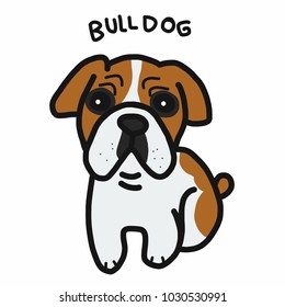 Bull Dog cartoon doodle style