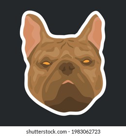 bull dog face illustration, perfect for logo, design element, mascot or etc.