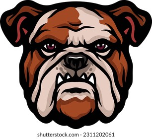 Bull dog Face Illustration. Vector.