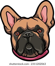 Bull dog Face Illustration. Vector.