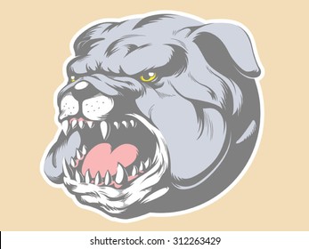 Bull Dog Head Cartoon