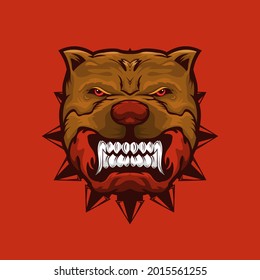 Bull dog head logo design vector 