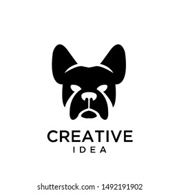 bull dog head logo icon design vector illustration