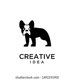 bull dog head logo icon design vector illustration