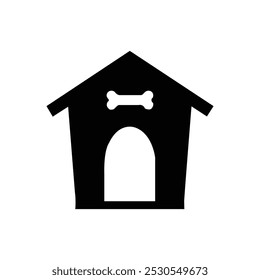 Bull dog house isolated on white background. Silhouette of a dog house