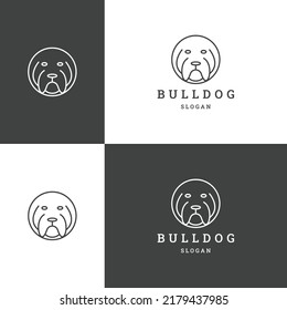 Bull Dog Logo Icon Design Template Vector Illustration