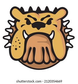 Bull dog vector illustration, flat design icon isolated