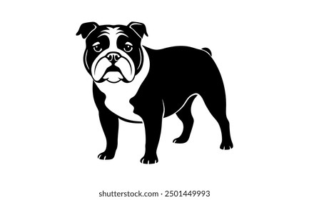 Bull Dog Vector Silhouette Illustration