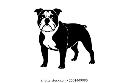 Bull Dog Vector Silhouette Illustration