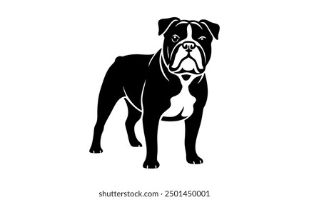 Bull Dog Vector Silhouette Illustration