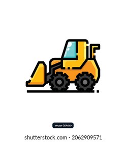 Bull Dozer Icon. Construction Related Vector Icons. Building, Construction, And Home Repair Tools Icon Concept. Vector EPS10