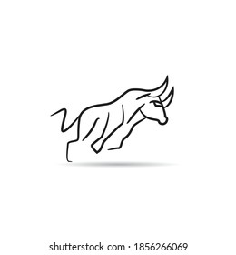 bull drawing style on white background