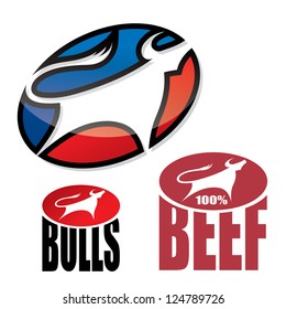 Bull emblem - vector illustration