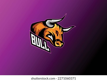 bull esport logo design mascot