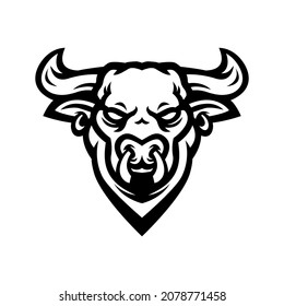 bull esport logo Illustration line art, perfect for used logo, icon, mascot or etc