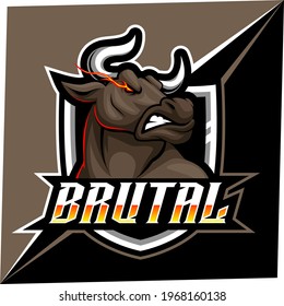 bull esport mascot for sports and esports logo