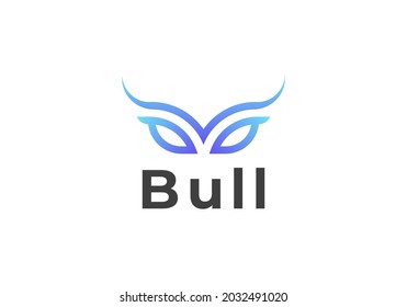 Bull eye head line Icon vector illustration logo template design. Vector Ilustration
