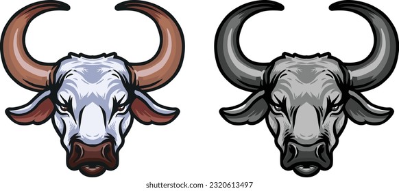 Bull Face Illustration. Wild. Face. Vector