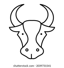 Bull Face Outline bold Vector Icon which can be easily modified or Edited 