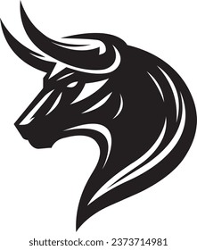 Ilustración del logotipo del vector de la cara de toro