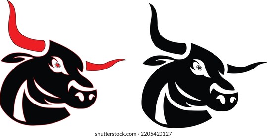 Bull Face Vector For Tattoo