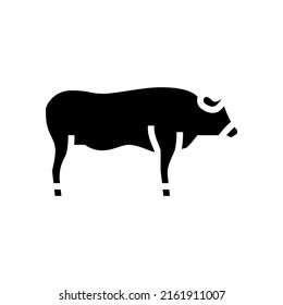 bull farm animal glyph icon vector. bull farm animal sign. isolated contour symbol black illustration