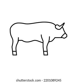 Bull Farm Animal Line Icon Vector. Bull Farm Animal Sign. Isolated Contour Symbol Black Illustration