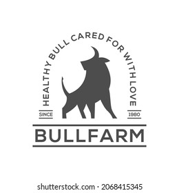 bull farm logo design vector