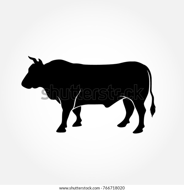 農場の雄牛 ベクターイラストのシルエット のベクター画像素材 ロイヤリティフリー
