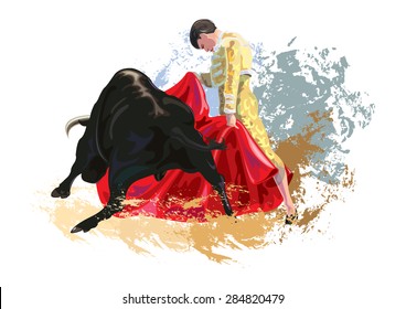 Bull Fight - Illustration