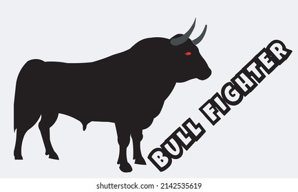 Bull Fighter silhouette vector for background