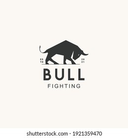 Bull Fighting Logo Design Concept.