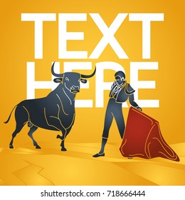 Bull fighting vector icon illustration