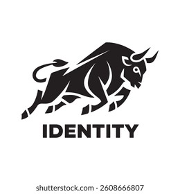 Bull Finance Logo Design, Bull Finance Silhouette