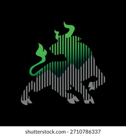Logotipo fintech de toro, aumento, comercio rentable, diseño de elementos.